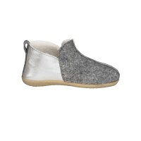 Filz-Hausschuhe m.Metallic-Effekt, grau-silberfarben