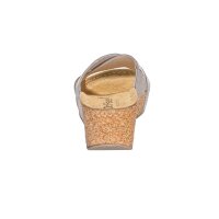 Rind-Veloursleder-Pantolette, taupe-blue