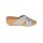 Rind-Veloursleder-Pantolette, taupe-blue