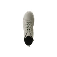 Marken-Kalb-Nubukleder-Schnürstiefelette, taupe