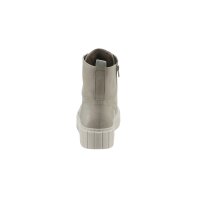Marken-Kalb-Nubukleder-Schnürstiefelette, taupe