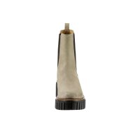 Cowhide suede bootie, beige