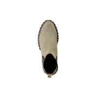 Cowhide suede bootie, beige