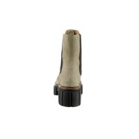 Cowhide suede bootie, beige