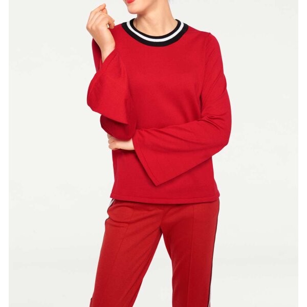 Sweter czerwono-czarny