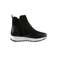 Cowhide nappa- and suede bootie, black