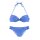Marken-Push-Up-Bikini, weiß-blau, C-Cup