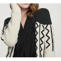 Cardigan with sequins, ecru-black