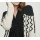 Cardigan with sequins, ecru-black