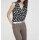 Druckbluse m. Volants, schwarz-offwhite