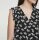 Druckbluse m. Volants, schwarz-offwhite