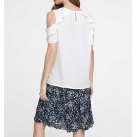 Georgette-Bluse m. Volants, offwhite