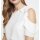 Georgette-Bluse m. Volants, offwhite
