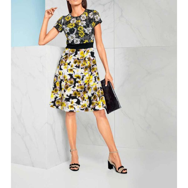 Designer-Prinzesskleid, schwarz-gelb