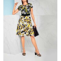 Designer-Prinzesskleid, schwarz-gelb