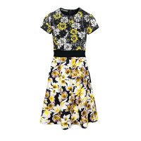 Designer-Prinzesskleid, schwarz-gelb