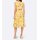 Designer-Chiffon-Druckkleid, gelb-grau