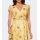 Designer-Chiffon-Druckkleid, gelb-grau