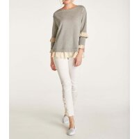 Bluza z falbanami, beżowo-złota