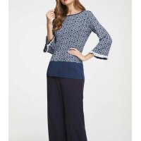 Jacquard-Pullover, blau-weiß
