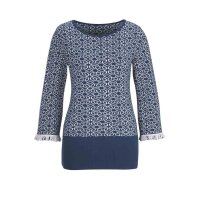 Jacquard-Pullover, blau-weiß