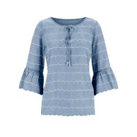 Stickereibluse, jeansblau