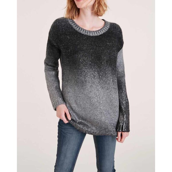 Rough knit sweater, grey silver coloured