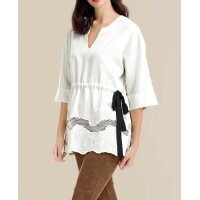 Tunic shirt with embroidery, offwhite