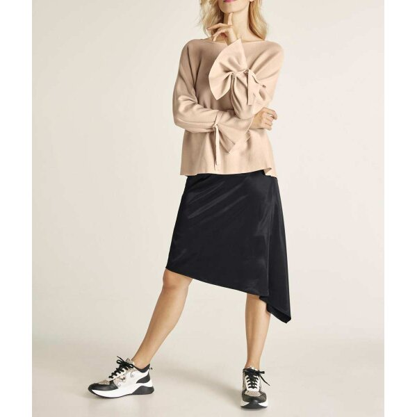 Satin skirt, black