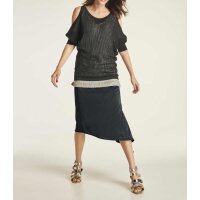 Satin skirt, black