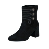 Marken-Velourslederstiefelette, schwarz