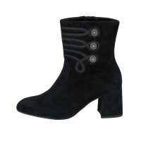 Marken-Velourslederstiefelette, schwarz