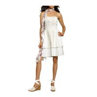 Bustier dress with lace, cream