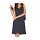 Chiffon-Plisseekleid m. Perlen, schwarz