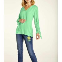 Bluse m. Raffungen, mint