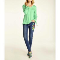 Blouse with ruchings, mint