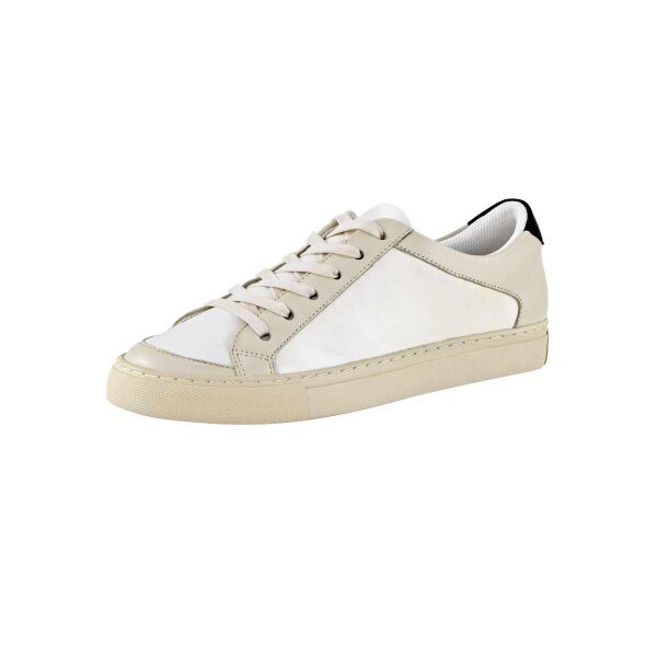 Leather sneaker, beige-white