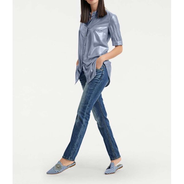 Longbluse, blau