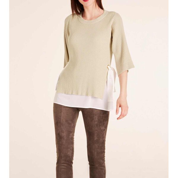 Sweter dwa w jednym, beżowo-ecru