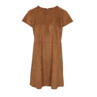 Velourslederimitatkleid, cognac