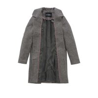 Tweedmantel, grau-melange