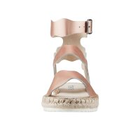 Leder-Espadrilles, roségoldfarben