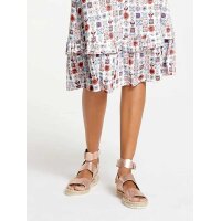 Leder-Espadrilles, roségoldfarben