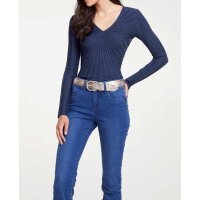 Rippenstrickpullover, dunkelblau