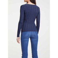 Rib knit sweater, dark blue