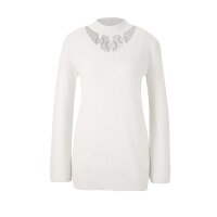 Fine knit sweater with cut-outs, offwhite