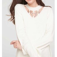 Feinstrickpullover m. Cut-Out, offwhite