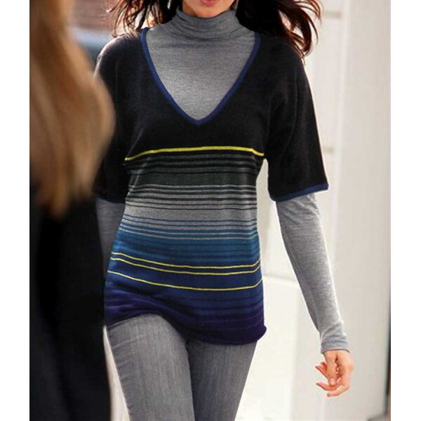 Sweatshirt, anthracite with stripes