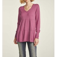 Stufenvolantpullover, fuchsia