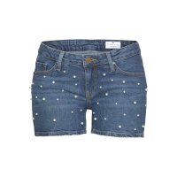 Marken-Jeansshorts m. Perlen, blau